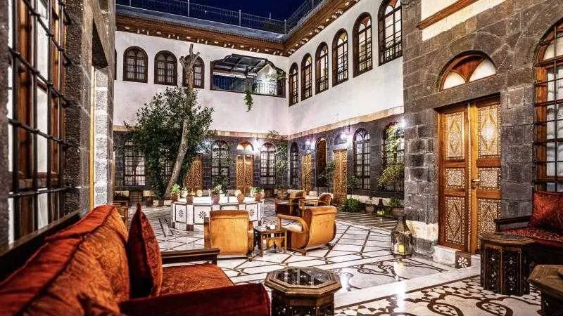 A lantern-lit Damascene courtyard