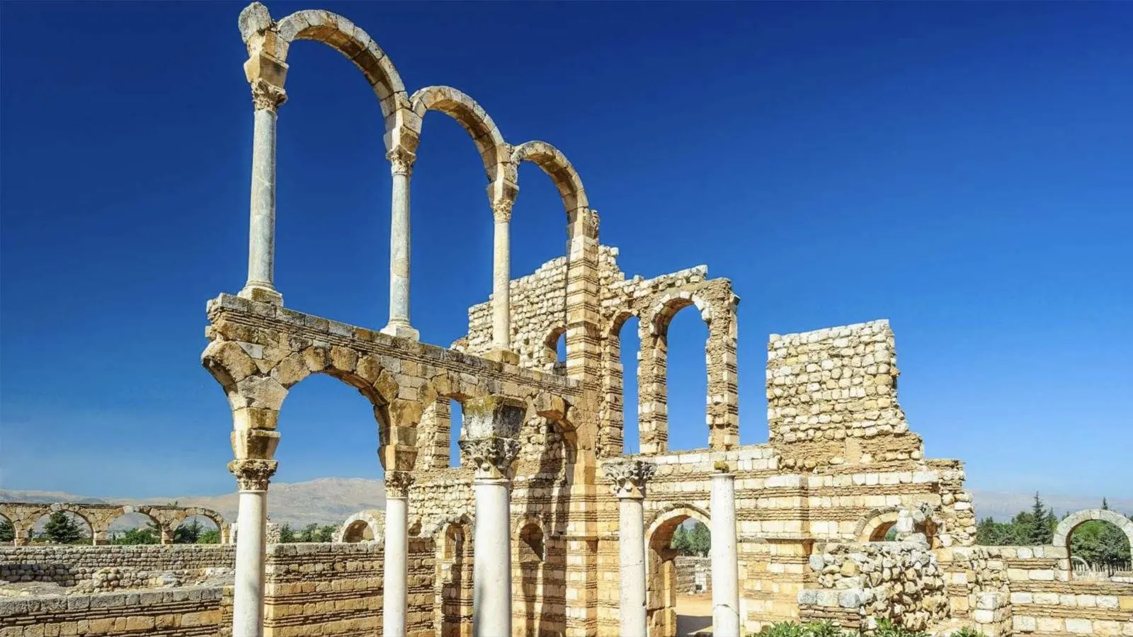 The Umayyad arches of Anjar in Lebanon
