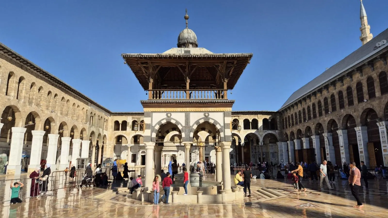 The courtyard of the Umayyad Mosque, Damascus