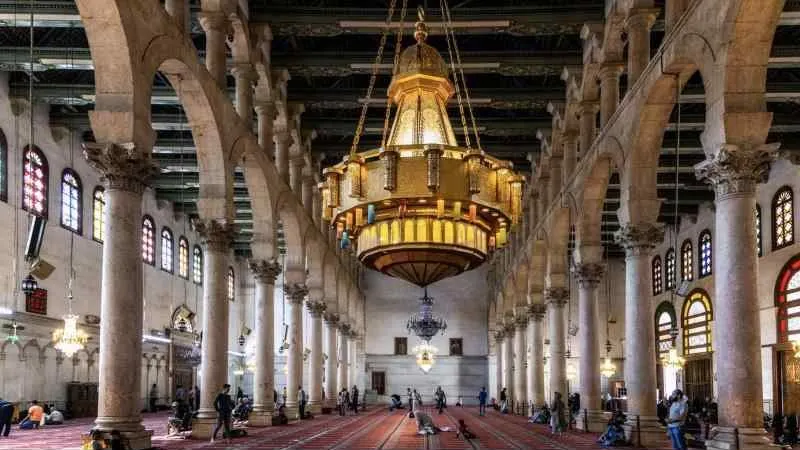 The prayer hall of the Umayyad Mosque