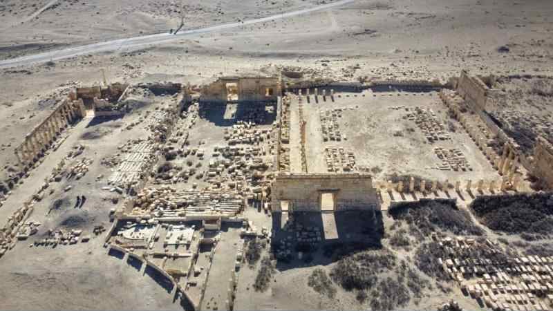 Aerial view of the ruins of Palmyra